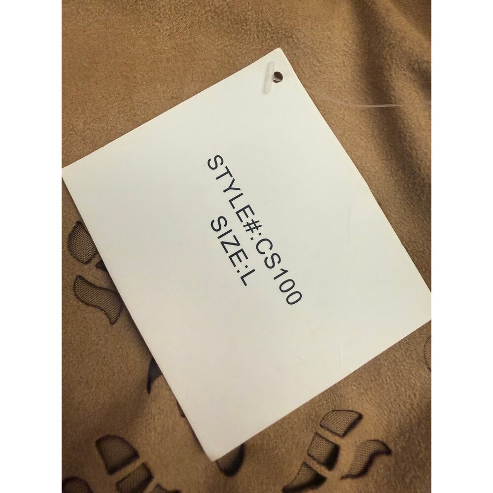 New Stella Luce Tan Faux Suede Scalloped Shorts Boho Size Large - Picture 6 of 6